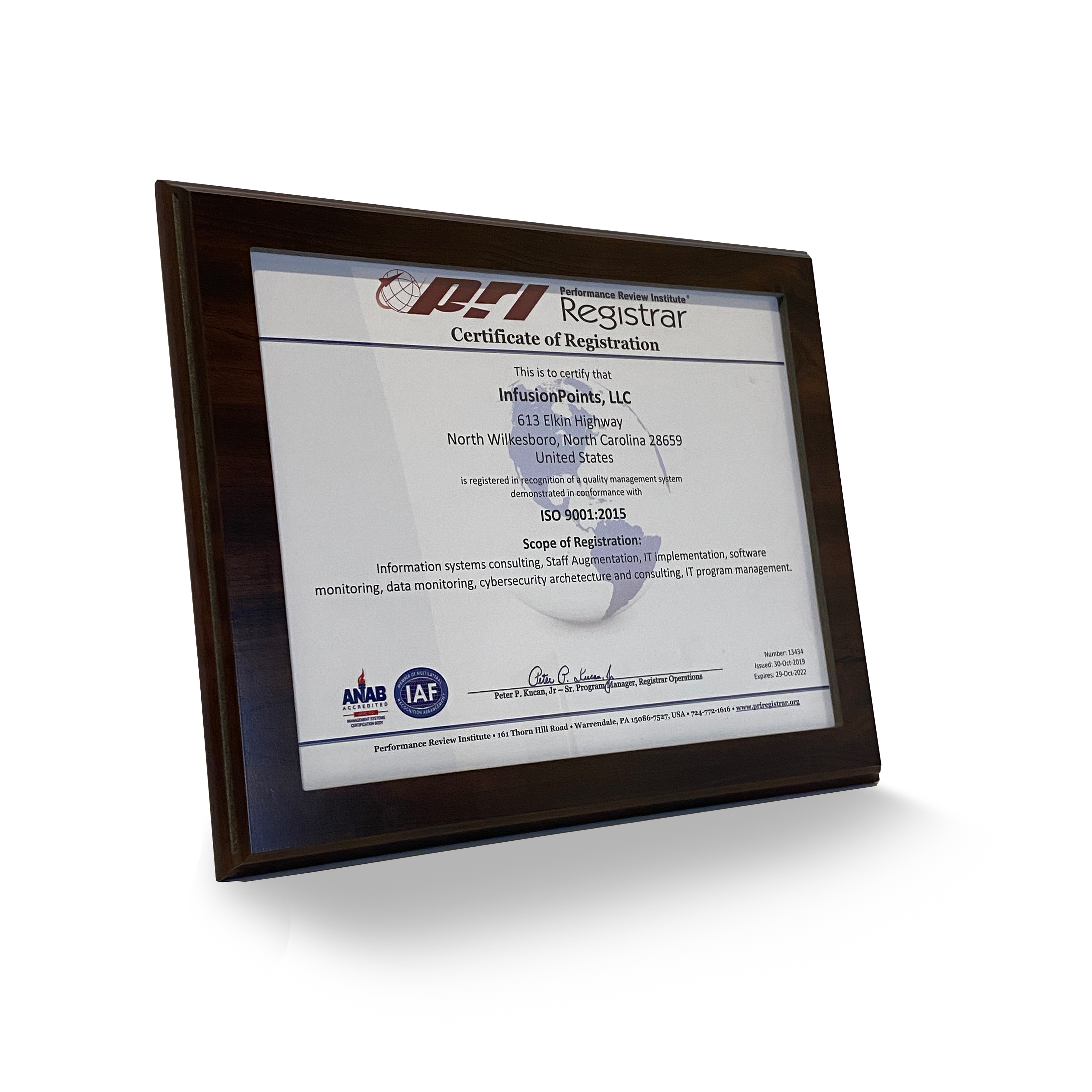 2019 PRI Certificate of Registration