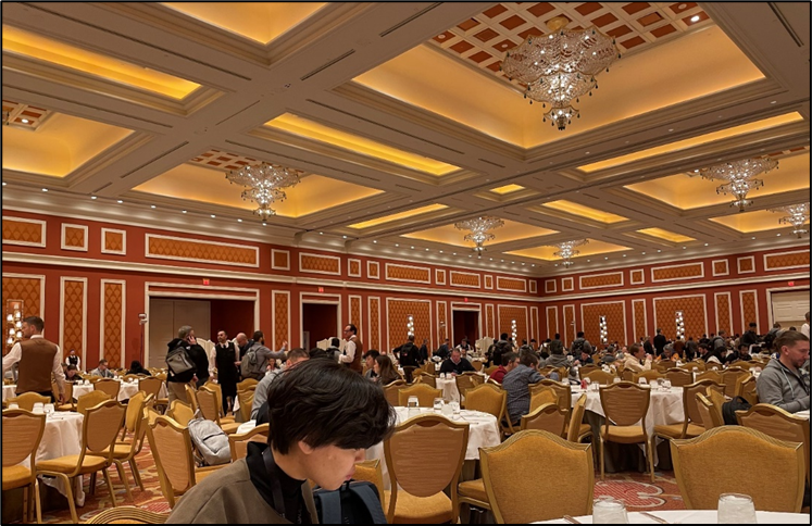 Wynn, Networking in the Dining Hall.